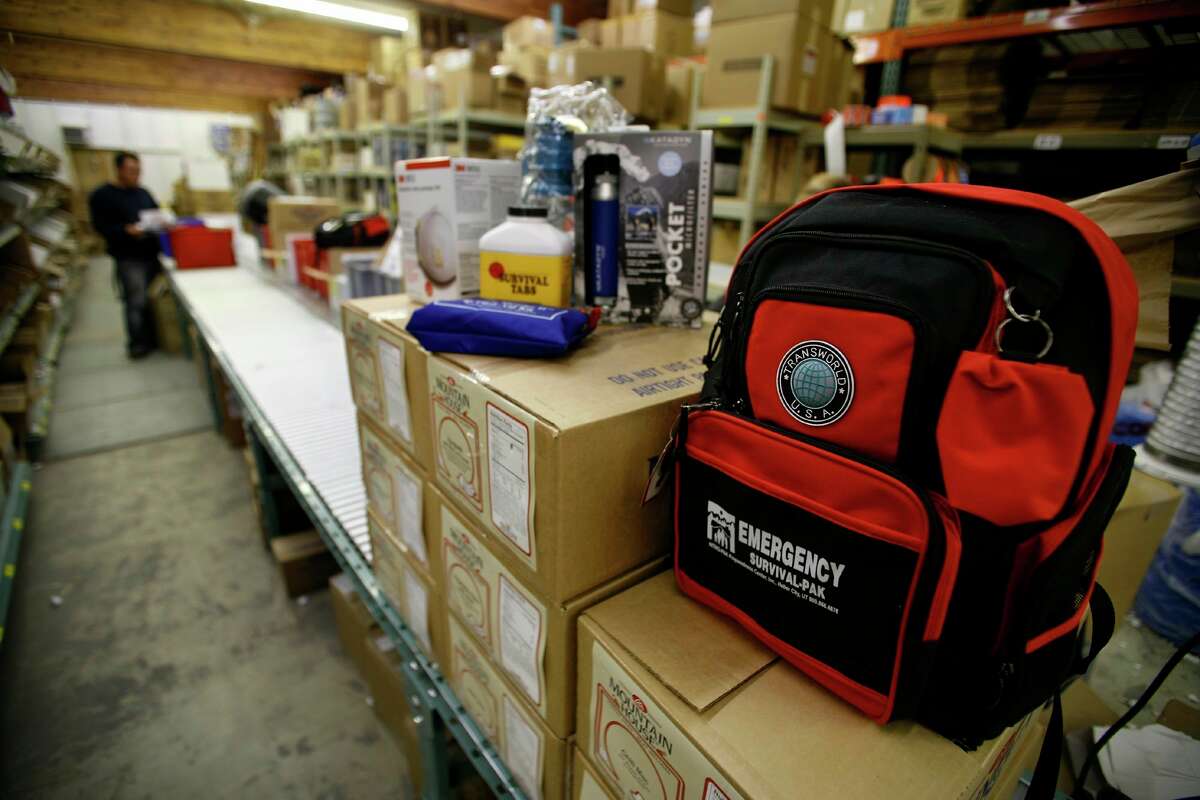 Emergency preparedness products are displayed before being packed into kits at a Utah store in 2006. September is National Preparedness Month. (AP Photo/Steve C. Wilson)