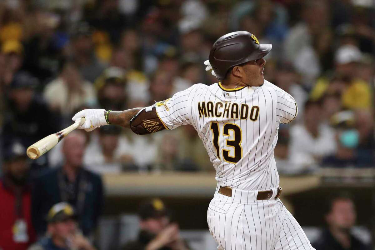 San Diego Padres third baseman Manny Machado (13) bats during a