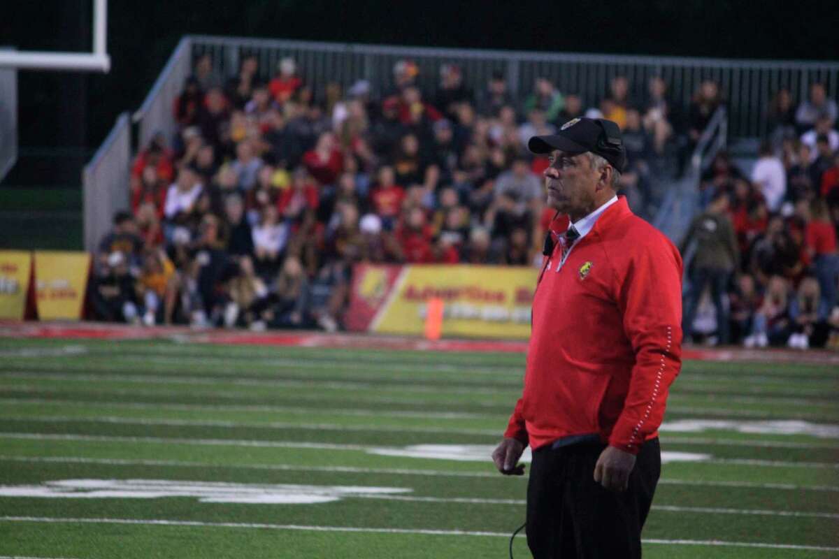 Ferris football coach Tony Annese was back in a familiar position on Thursday. (Pioneer photo/John Raffel)