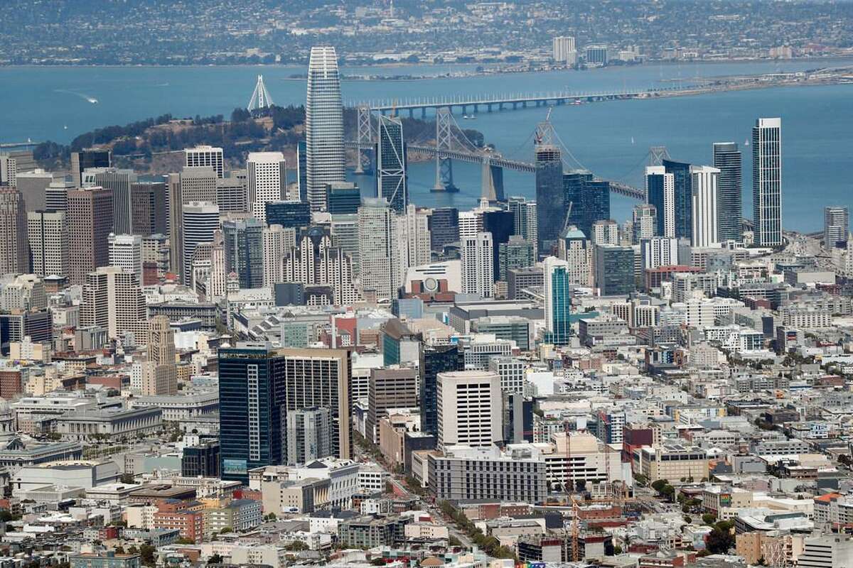 San Francisco skyline from Sutro Tower in San Francisco, Calif. on Monday, July 9, 2018.