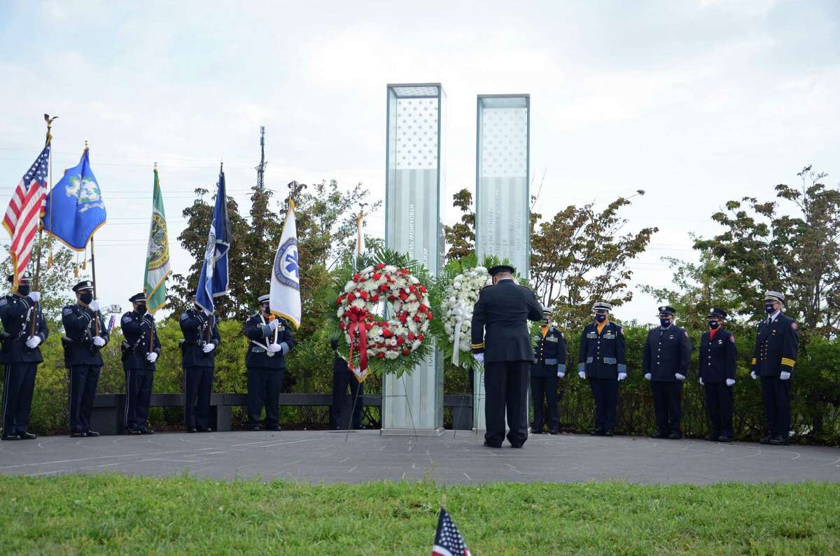 The 9/11 Memorial in Cos Cob Park.