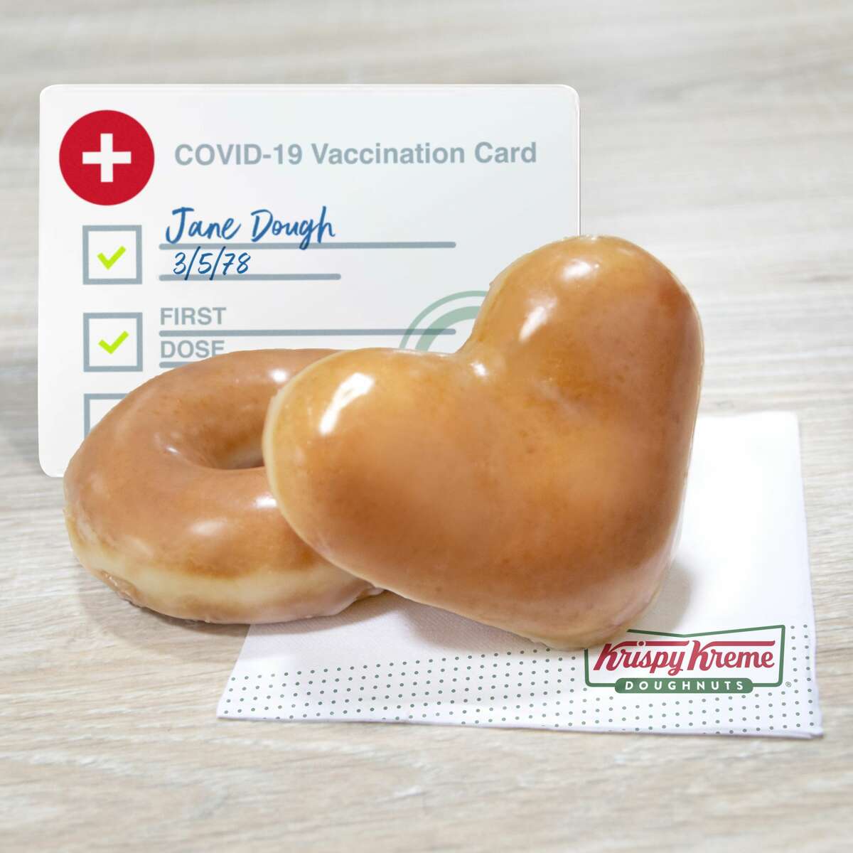 Customers with at least one COVID-19 vaccination shot get two free donuts through Sept. 5
