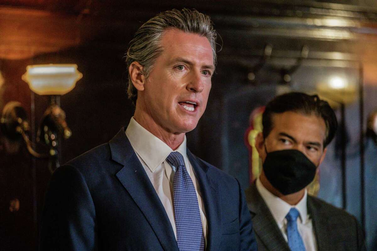 Gov. Gavin Newsom campaigns in San Francisco this month against the recall.