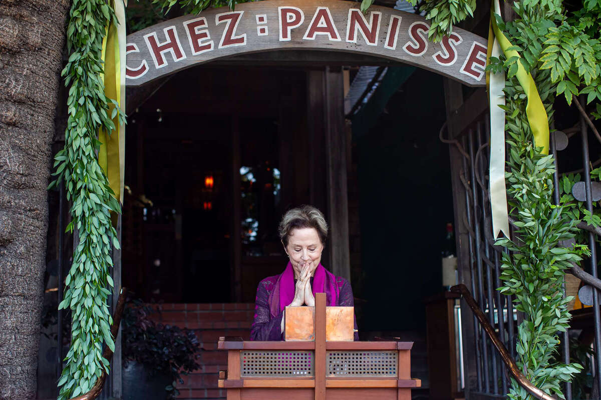 Alice Waters spoke at Chez Panisse on the 50th anniversary of the legendary Berkeley restaurant on Saturday, August 28, 2021.