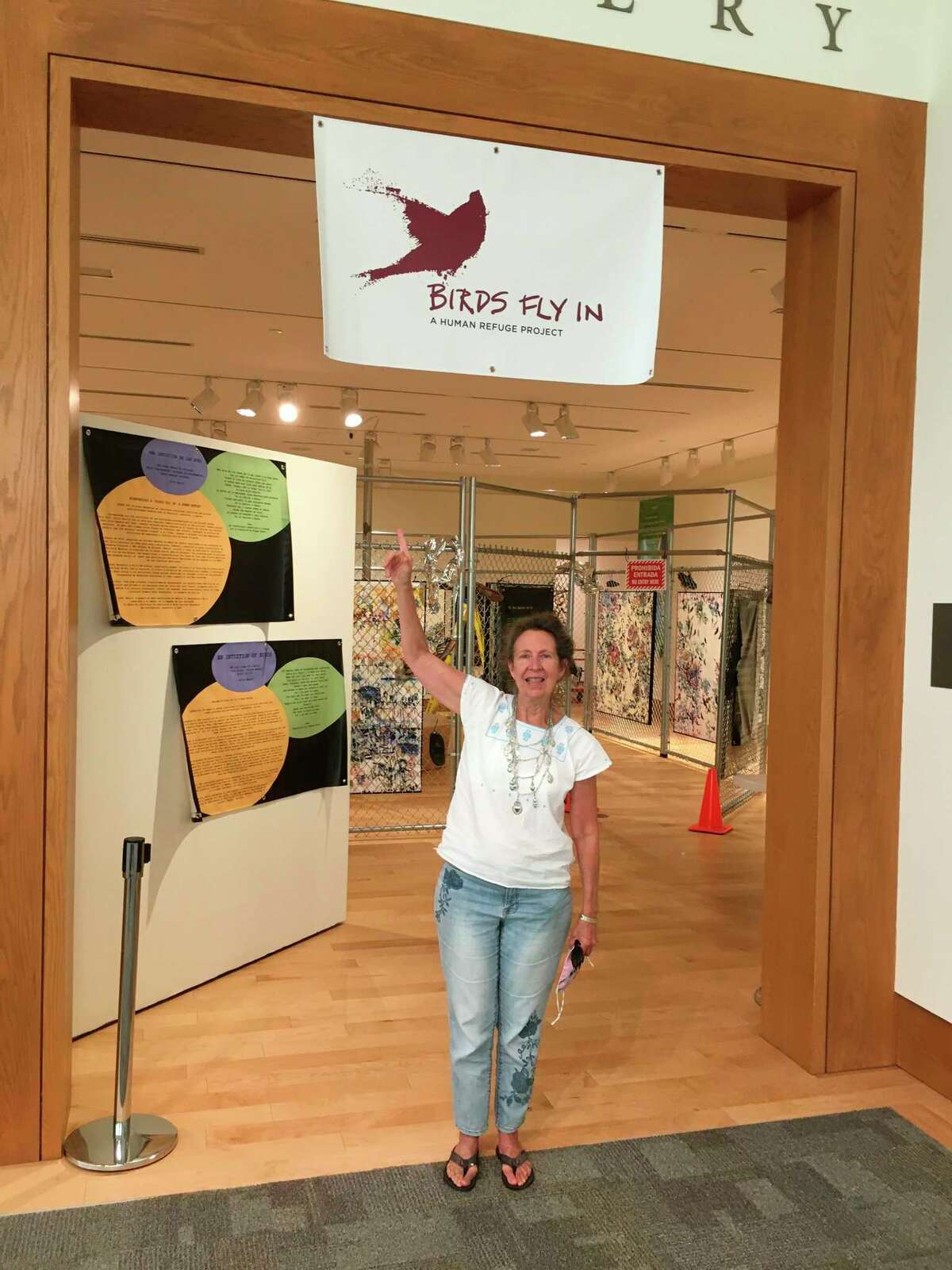 Ellie Harold's collaborative art project Birds Fly In: A Human Refuge, is on display at the Dennos Museum Center in Traverse City. (Courtesy Photo)