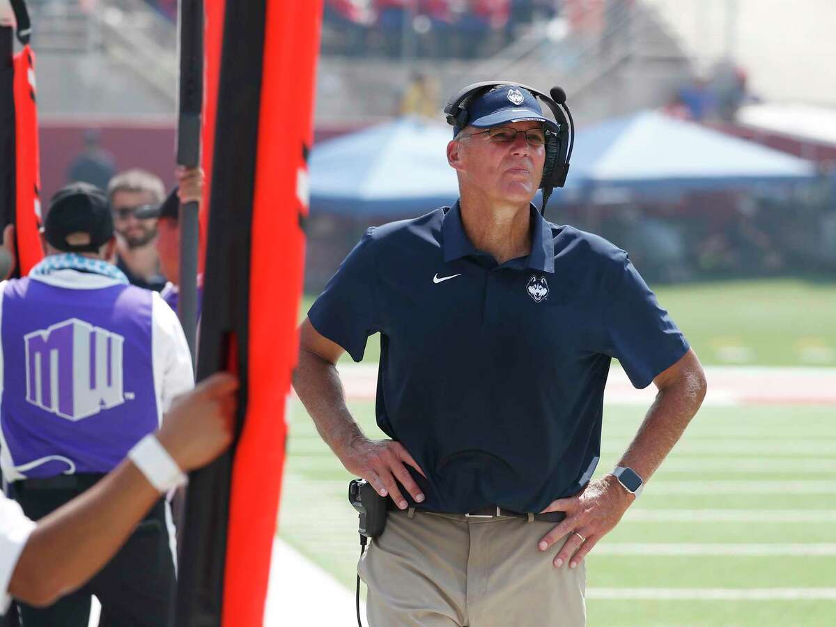 UConn coach Randy Edsall looks on last week durig the Huskies game against Fresno State. The Huskies fell to 0-2 after falling to Holy Cross on Saturday.