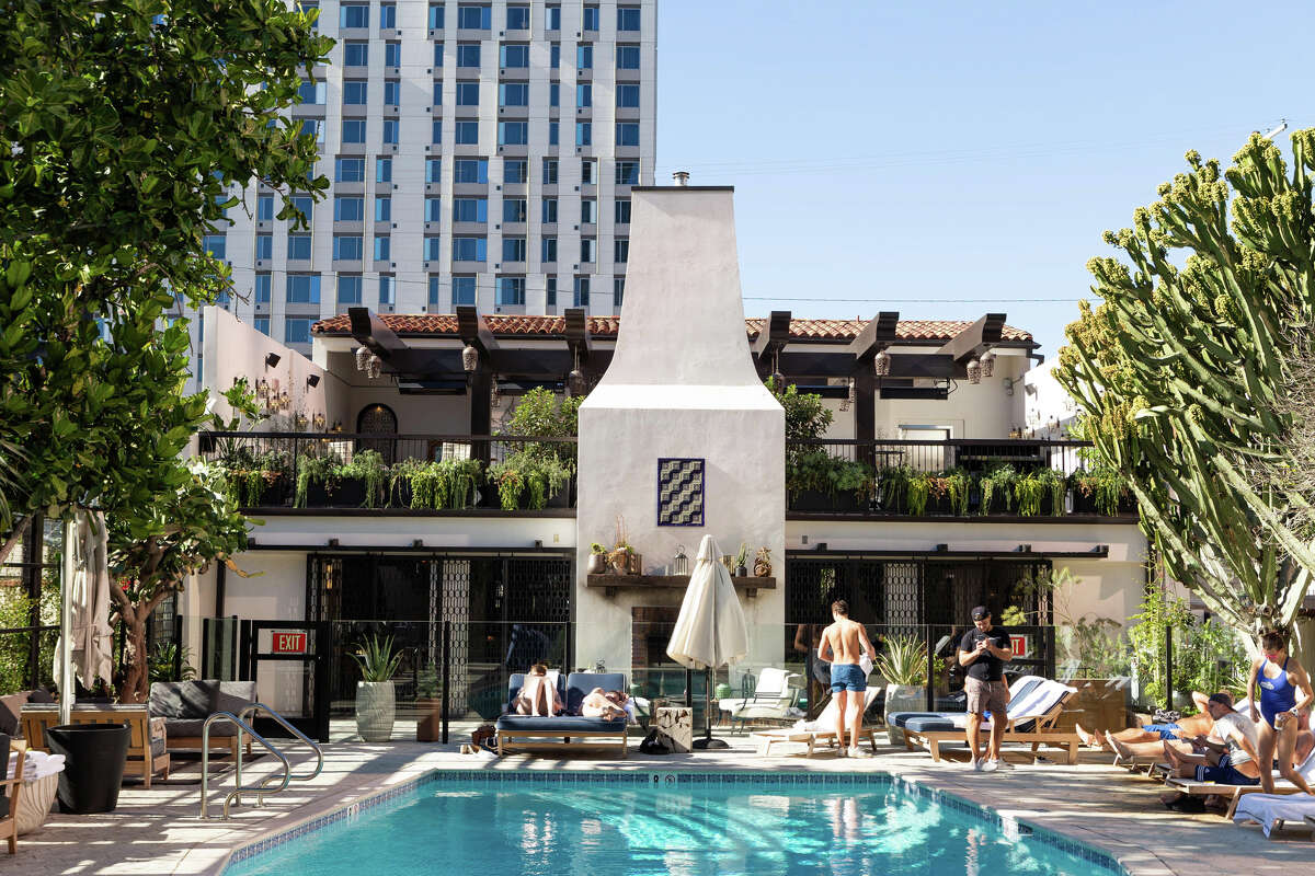 Hotel Figueroa's ground-floor swimming pool has been a draw since the hotel opened as a YWCA in 1926.