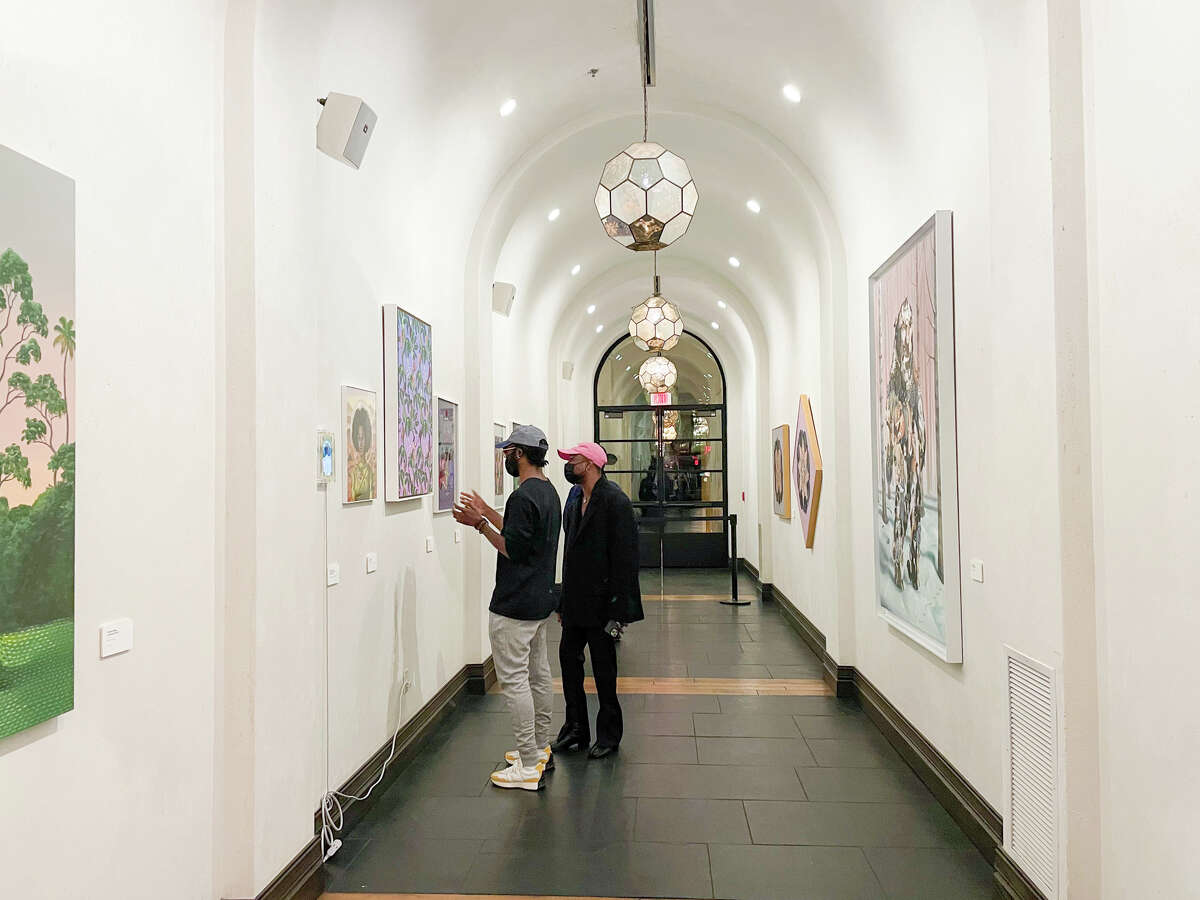 The Hotel Figueroa's lobby doubles as an art gallery, with a new featured female artist each year. 