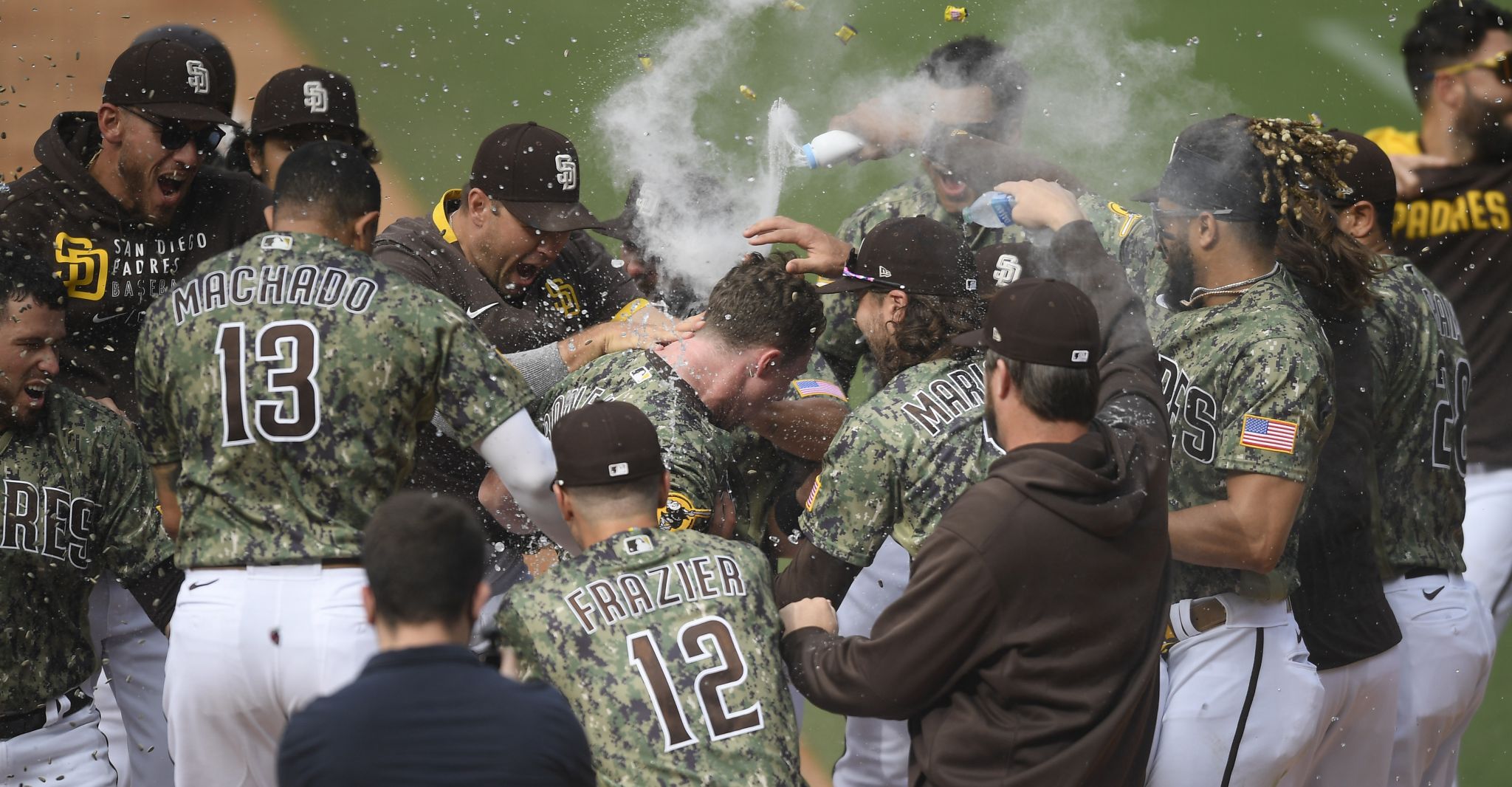 Fernando Tatis Jr. #23 reacts to Jake Cronenworth scoring on a double  News Photo - Getty Images