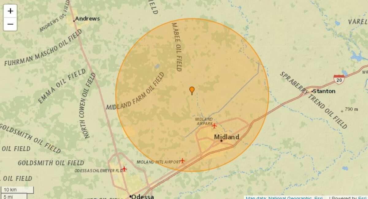 A 3.7 magnitude earthquake shook Midland around 10:05 p.m. Monday, according to the U.S. Geological Survey.