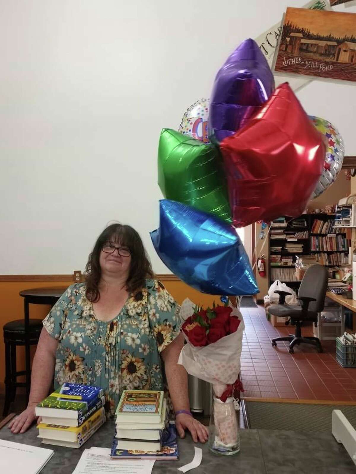 Jody Lucas, librarian at the Luther Public Library for the past 19 years, has retired. (Photo by Shanna Avery for the Star))