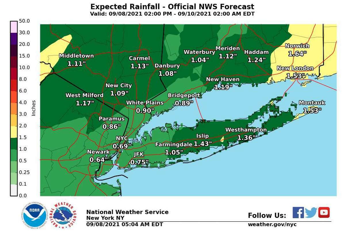Rain showers and thunderstorms are expected to move through the region late Wednesday, Sept. 8, 2021, into Thursday, Sept. 9, bringing a threat of possible flash flooding.