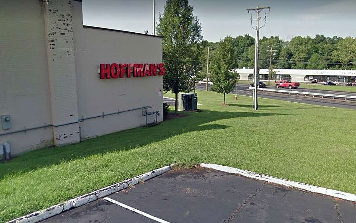 A Google Streetview screenshot of Hoffman's Gun Center in Newington, Conn. On Tuesday, Sept. 7, 2021, a driver crashed through the storefront and allegedly stole several handguns, police said.