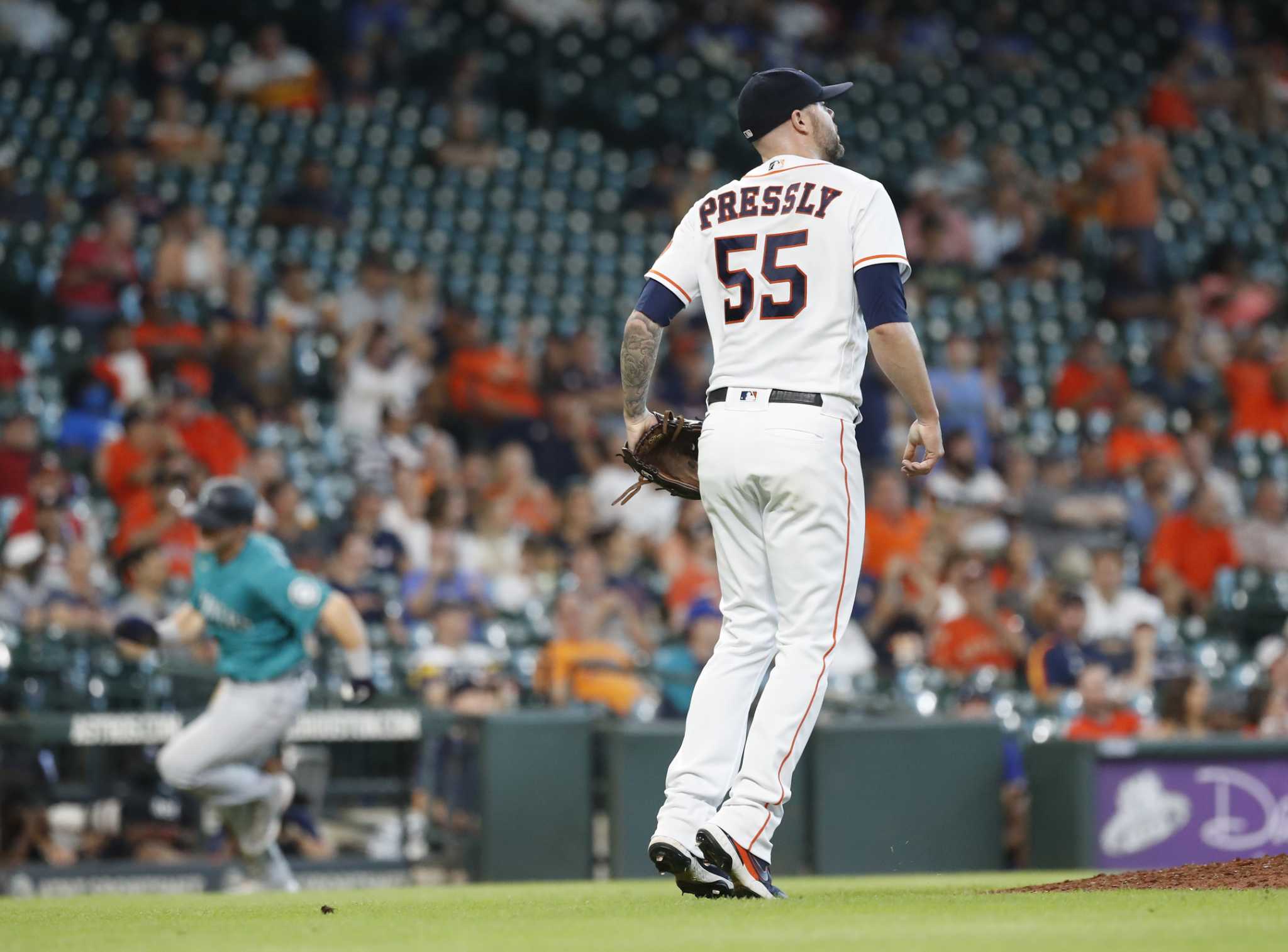 Houston Astros center fielder Jake Meyers (6) gets interviewed