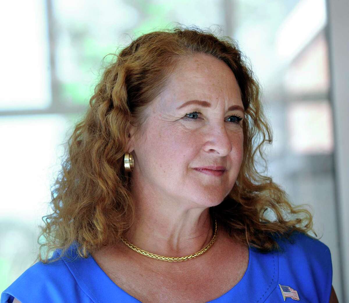 Then-U.S. Rep. Elizabeth Esty visits with seniors at the Brookfield Senior Center, Monday, July 9, 2018.