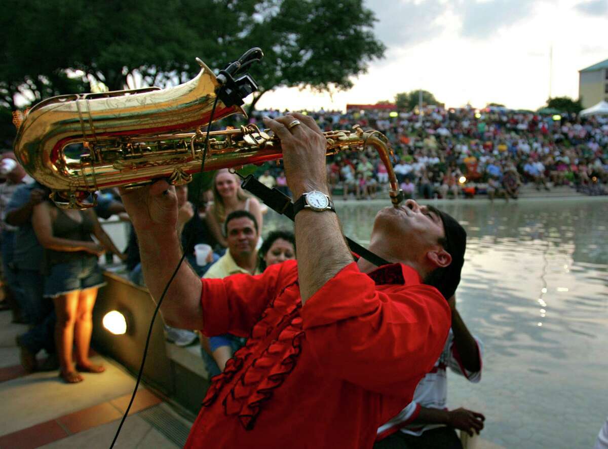 In this 2006 photo, jazz saxophonist Will Donato works the crowd during the first night of the 13th annual Balcones Heights Jazz Festival at the amphitheater of Crossroads of San Antonio. The mall was renamed Wonderland of the Americas in 2010.