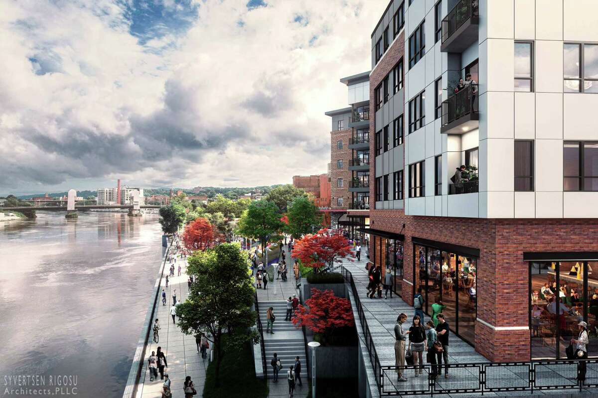 Rendering of proposed 1 Monument Square project looking north.