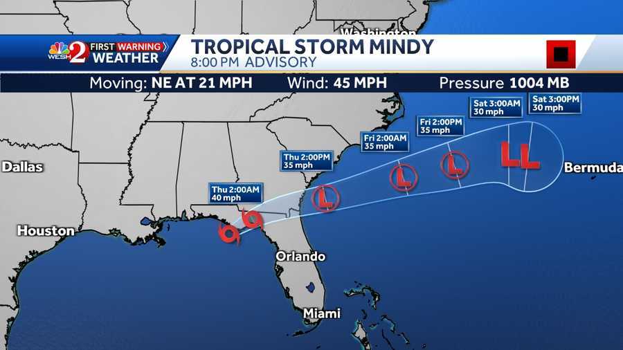 Tropical Storm Mindy dumps rain across Florida Panhandle