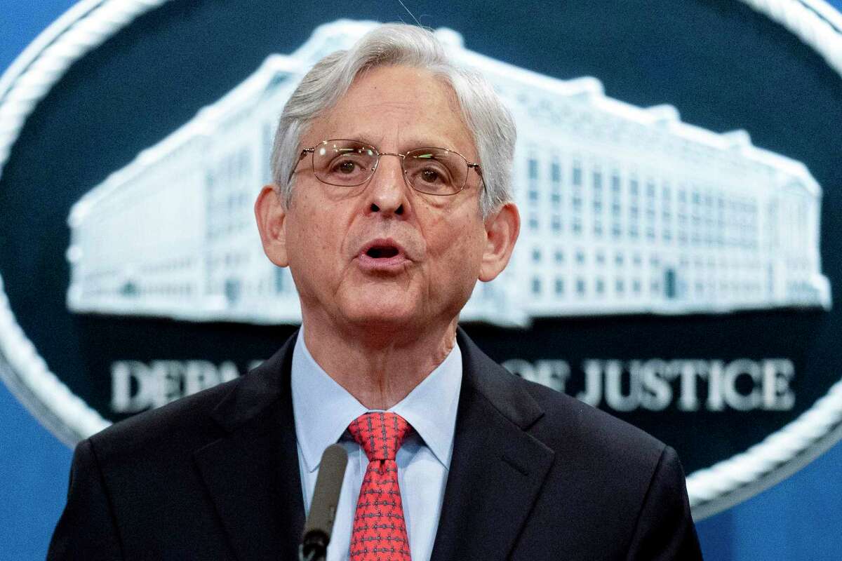 FILE - In this Aug. 5, 2021, file photo Attorney General Merrick Garland speaks at a news conference at the Department of Justice in Washington. (AP Photo/Andrew Harnik, File)