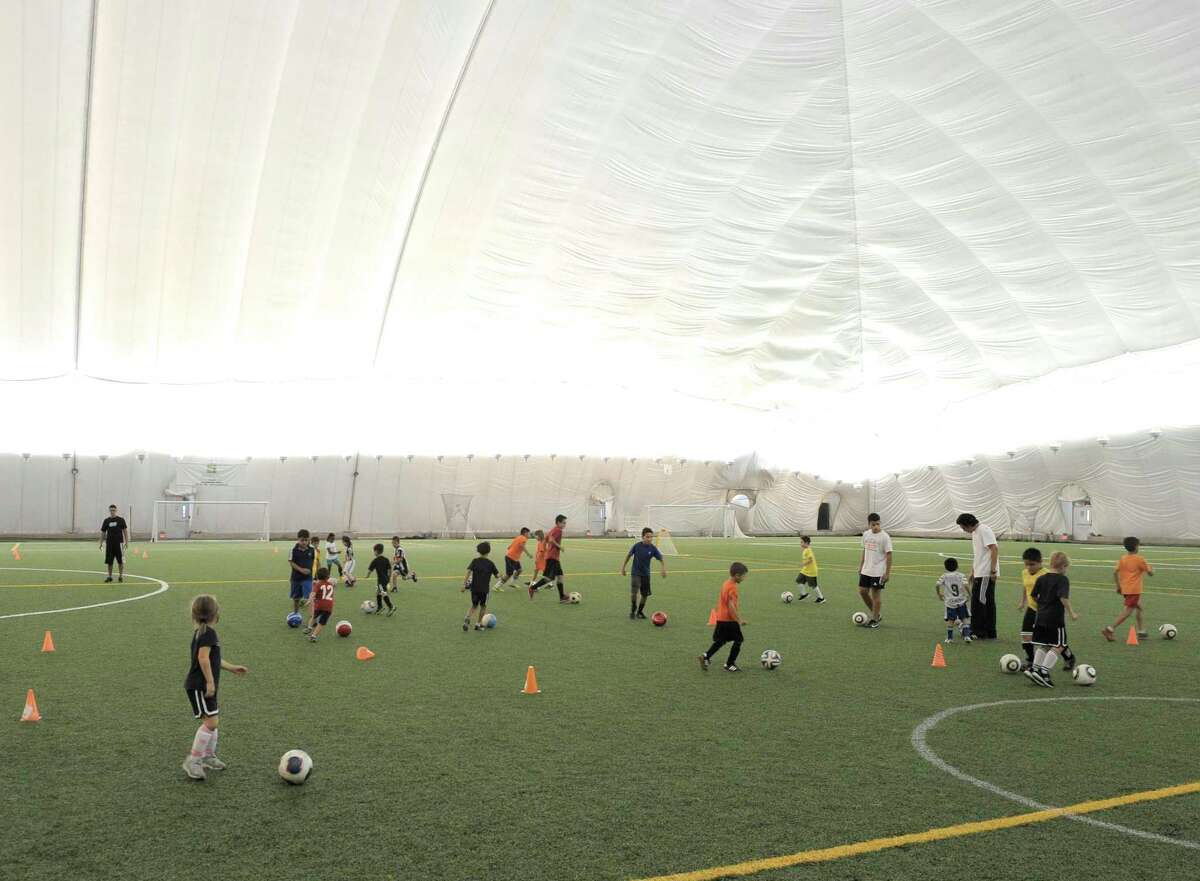 A Junior Blues Soccer Academy clinic at the Danbury Sports Dome, on Shelter Rock Road, in Danbury, Conn. Friday, September 26, 2014. The age for Junior Blues runs from 5 to 9 years old.