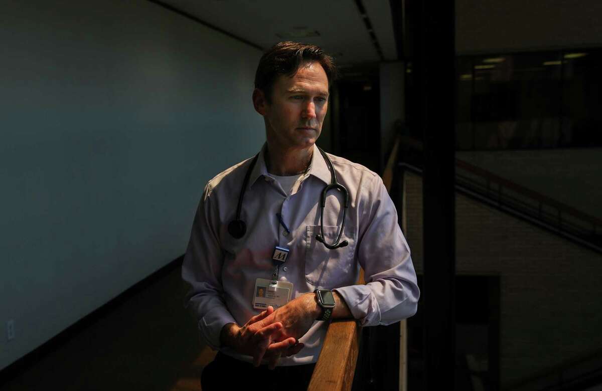 Dr. Josh Septimus, a Houston Methodist primary-care physician, poses for a portrait Thursday, Sept. 9, 2021, at his office in Bellaire. He described his frustration at misinformation being spread regarding the COVID-19 vaccines and treatments, and how that negatively impacts the health of his patients.