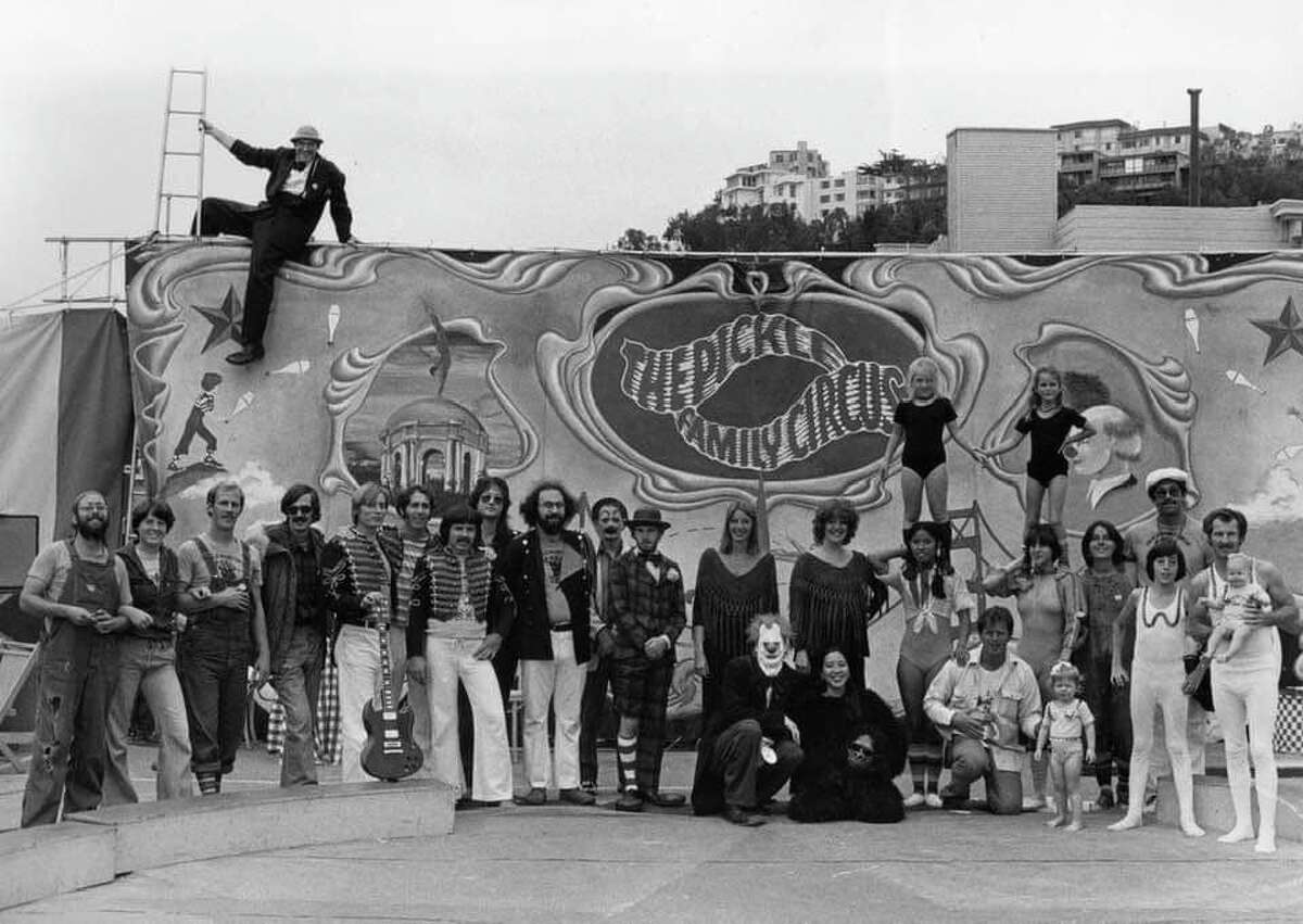 An archival photo of the Pickle Family Circus