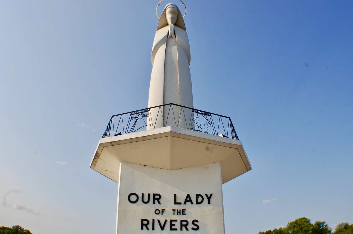 The Our Lady of the Rivers statue was built in response to the 1951 floods that threatened Portage des Sioux. The statue was dedicated on Oct. 13, 1957.