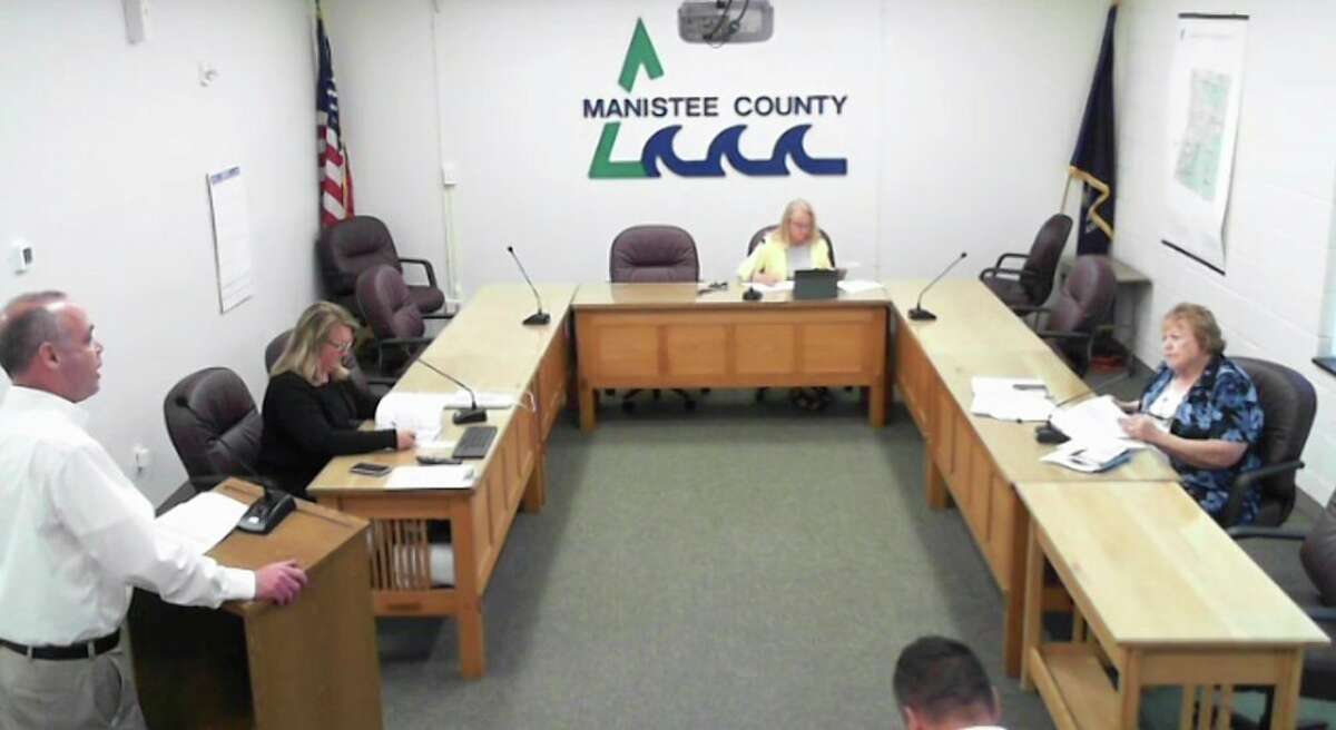 (Left) Paul Owens, operations manager with Mobile Medical Response in Manistee County, shared a report at the September Manistee County Public Safety Committee meeting elaborating initiatives MMR created to address staffing shortages. (Screenshot/Zoom )