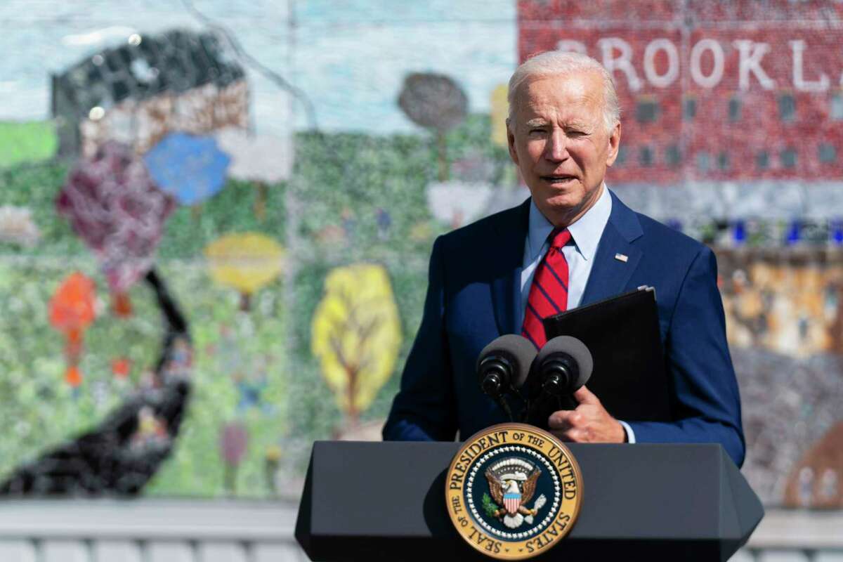 President Joe Biden speaks at Brookland Middle School, Friday, Sept. 10, 2021 in Washington. Biden has encouraged every school district to promote vaccines, including with on-site clinics, to protect students as they return to school amid a resurgence of the coronavirus. (AP Photo/Manuel Balce Ceneta)