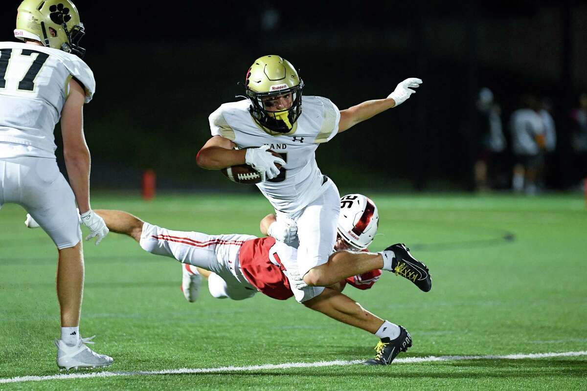 Football Action between Fairfield Prep and Daniel Hand, Friday September 10, 2021, at Rafferty Stadium in Fairfield, CT