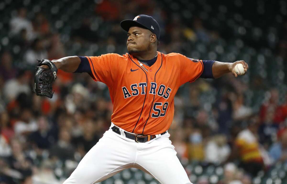 Houston Astros starting pitcher Framber Valdez was scratched from Thursday's start in Arlington because of a small cut on his throwing hand.