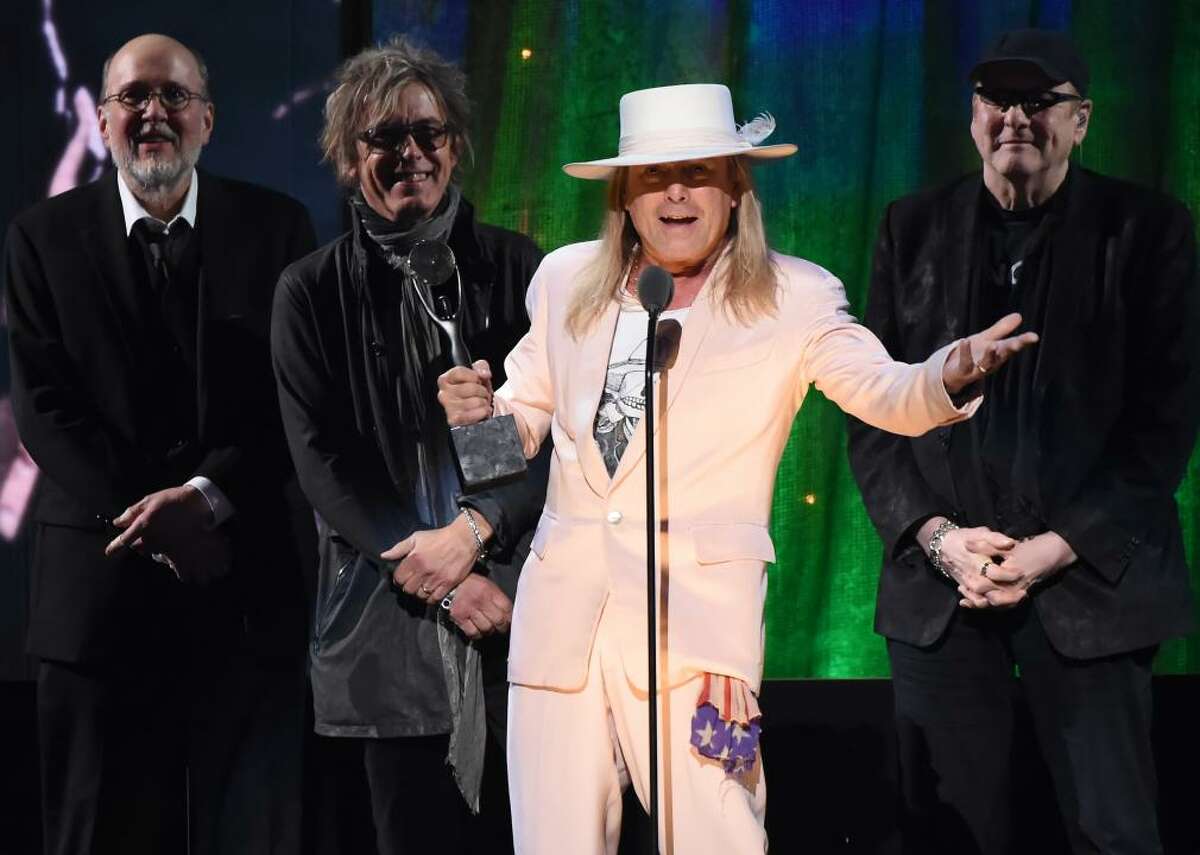 Cheap Trick - Year inducted: 2016 Rock band Cheap Trick formed in 1973 in Rockford, Illinois, and went on to record hits “Surrender,” “I Want You to Want Me,” and “Dream Police,” all of which were played by the band at their induction ceremony. The boys in the band all reunited to accept the honor, including Rick Nielsen, Robin Zander, Tom Petersson, and Bun E. Carlos, Cheap Trick’s former drummer who once sued his bandmates over financial issues. They continue to tour and recently released a new LP, but without Bun E. Carlos.