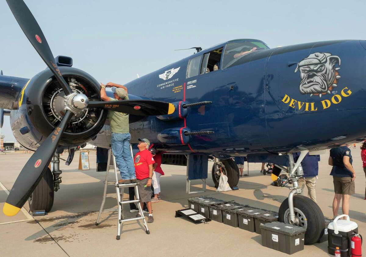 The 2022 AirSho will take place Sept. 10 and 11. The Devil Dog will be present. File photo: Attendees of the 2021 AirSho check out the planes 09/11/2021 before the start of the flying at Midland International Air and Space Port. Tim Fischer/Reporter-Telegram