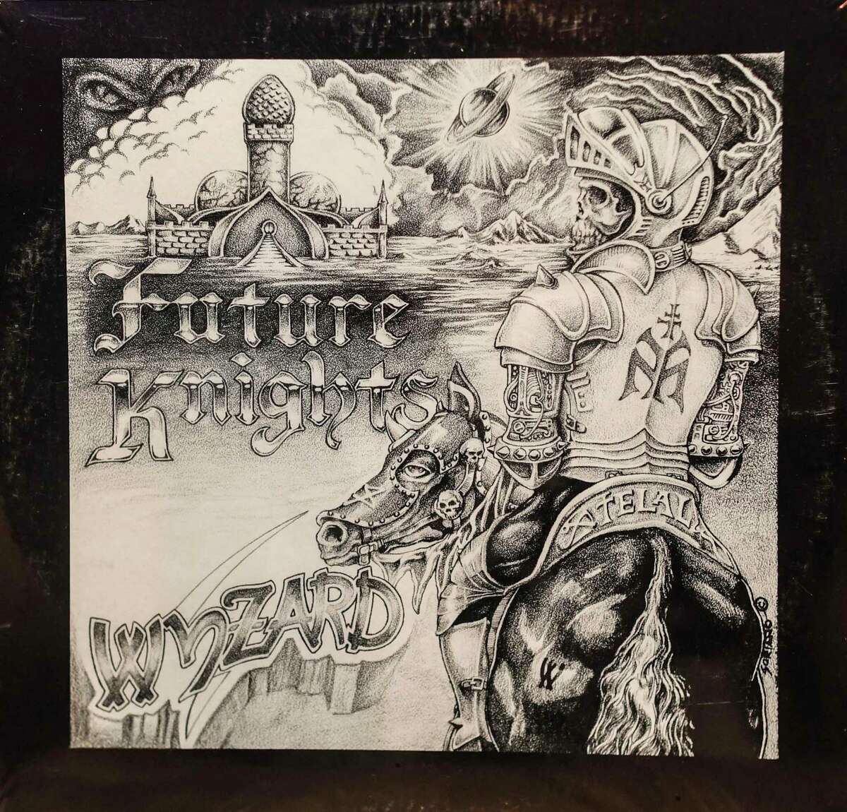 The album "Future Knights" by the San Antonio metal band Wyzard was recorded in 1983 in San Antonio and released in 1984. Only 100 copies were pressed.