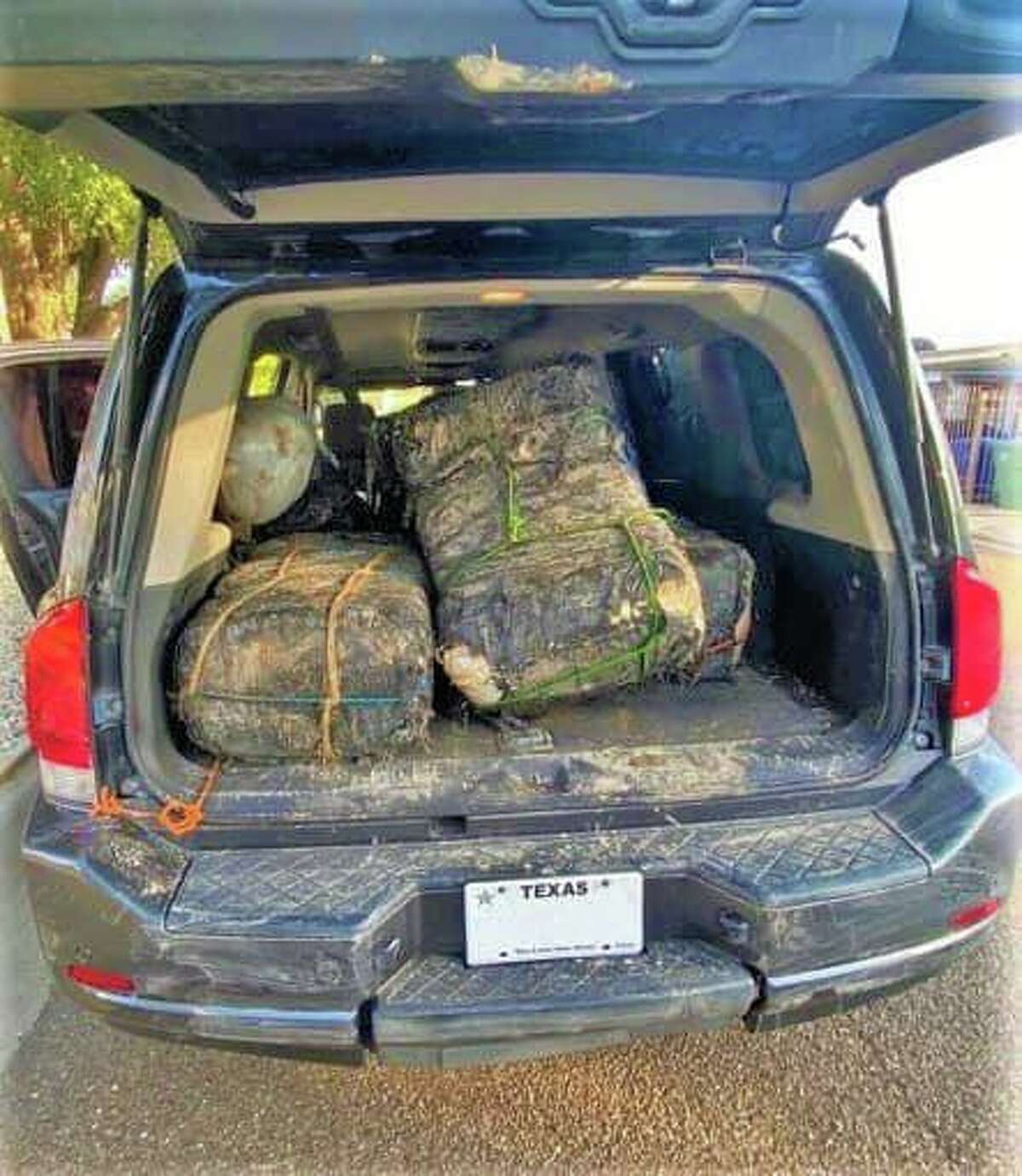 U.S. Border Patrol said this vehicle loaded with approximately $381,000 in marijuana was abandoned in the parking lot of Father McNaboe Park. The contraband weighed 477.3 pounds.