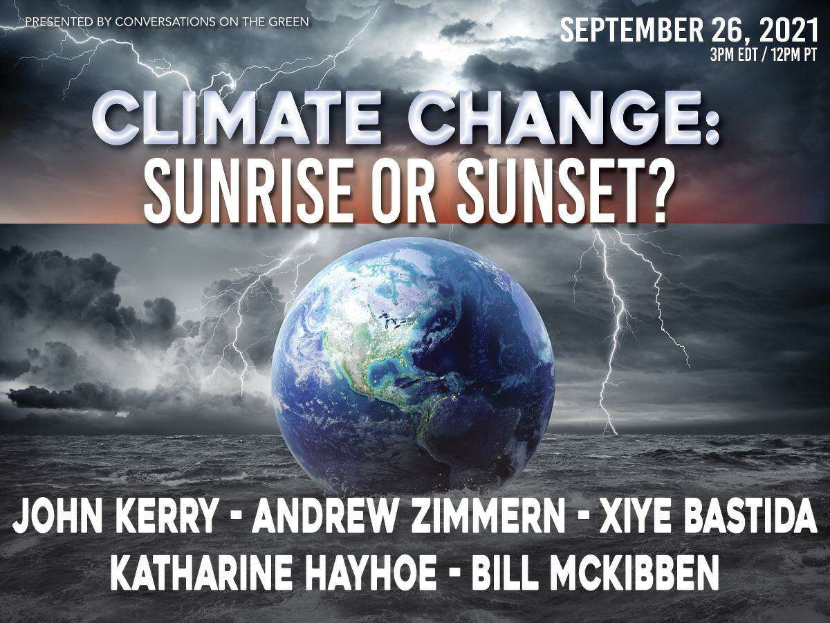 Conversations on the Green presents Climate Change: Sunrise or Sunset? Sept. 26 at 3 p.m.