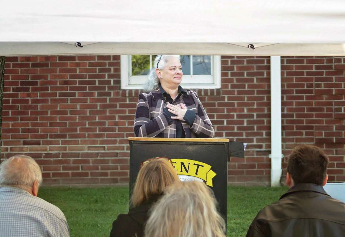Kent First Selectman Jean Speck at the town’s 9-11 ceremony