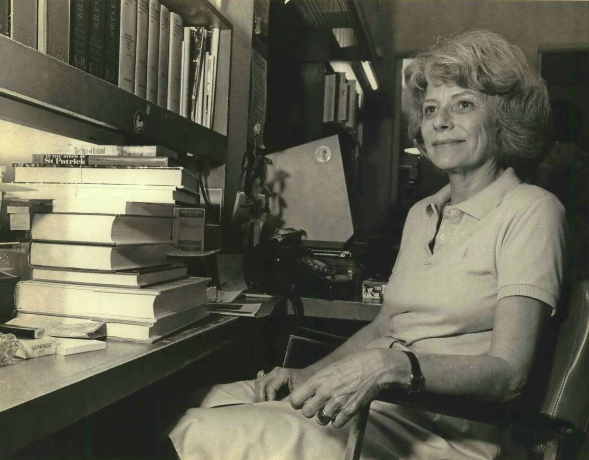 A 1982 photo of the late Camille Rosengren, owner of Rosengren’s Books. Rosengren died Sept. 11, 2021 at age 94.