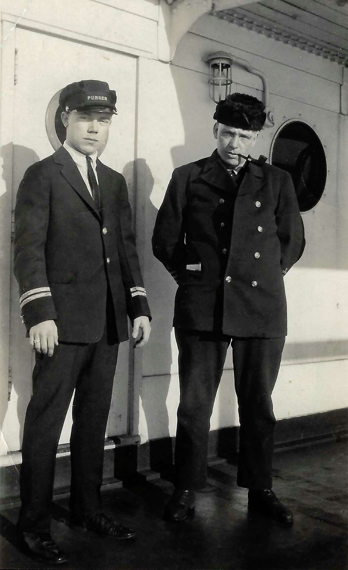 Chief Engineer Stanley Hawkins and Purser Elliott Jacobsen on the Ann Arbor #7. (Courtesy Photo)