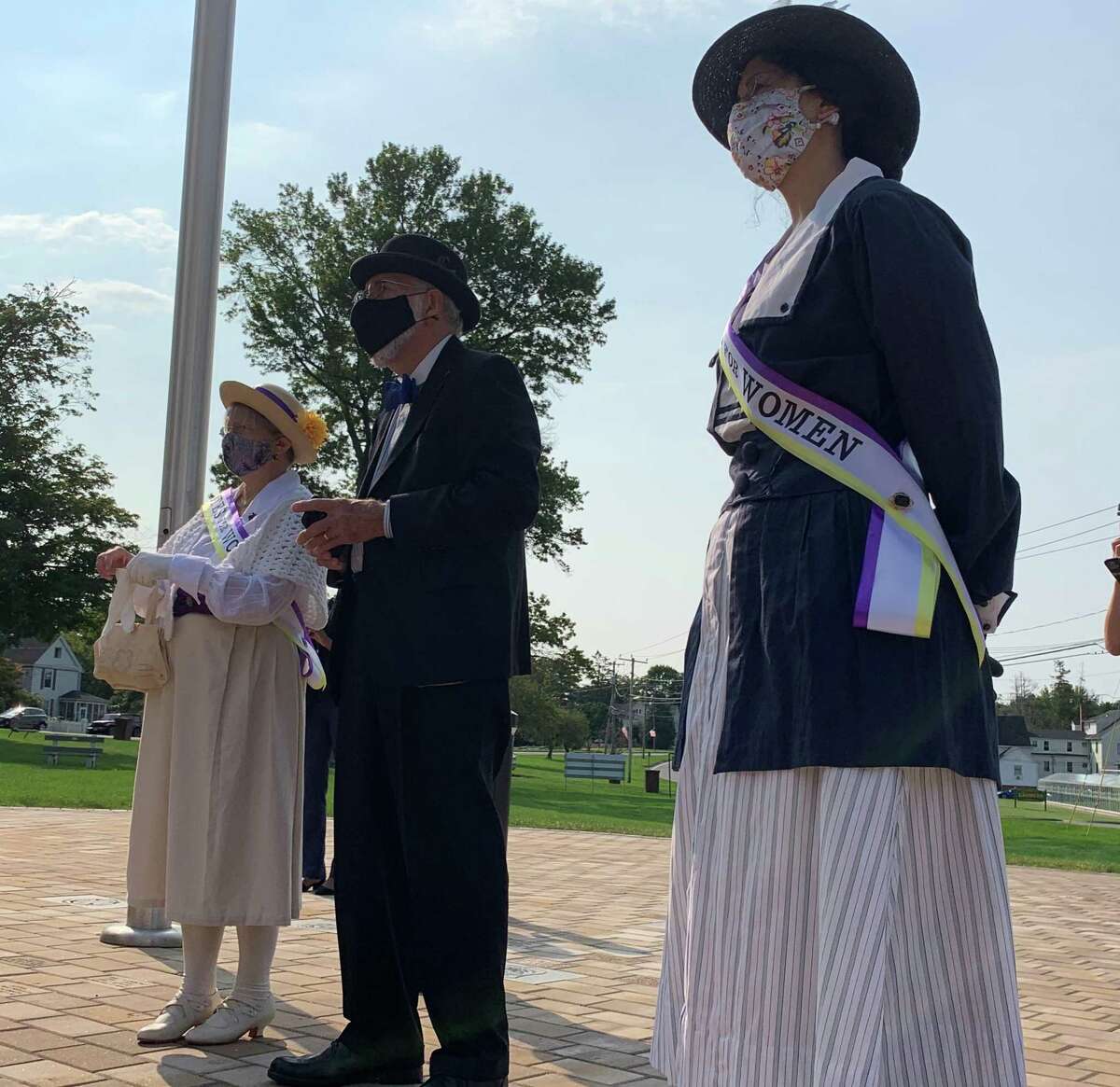 Several state and local officials gathered in Cromwell on Tuesday morning to unveil a memorial established for historical Cromwell figure Emily Pierson. Pierson was a pivotal figure in the women's suffrage movement.
