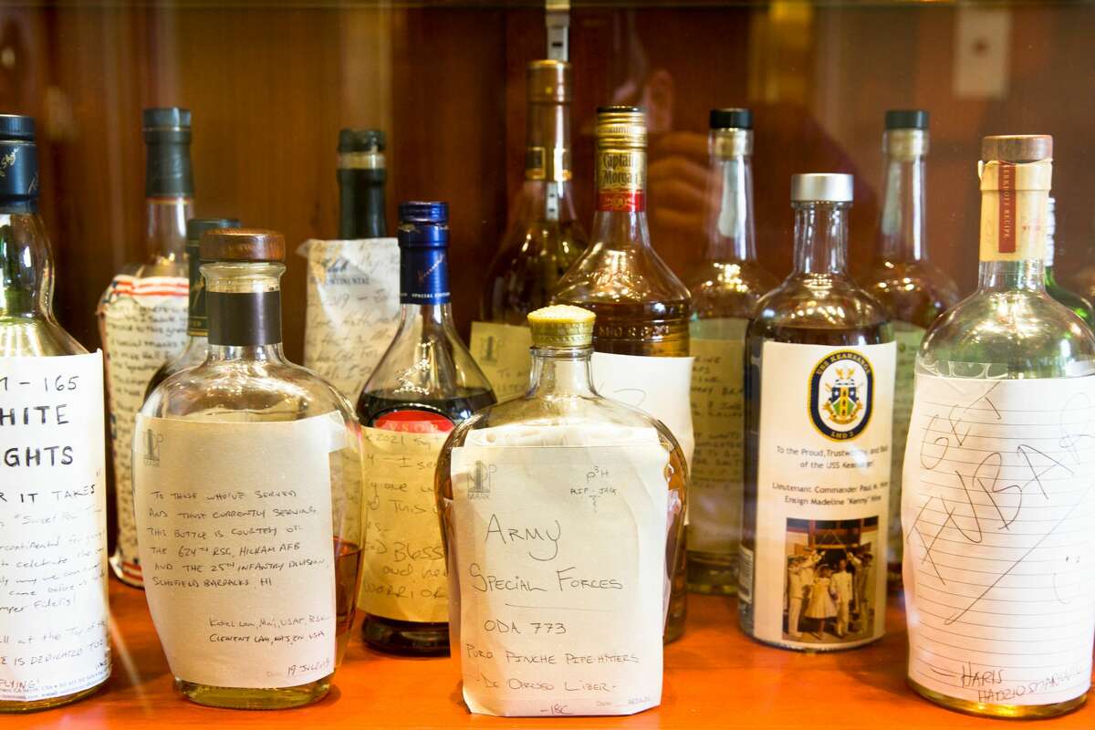 The “squadron bottles” at the top of the brand.