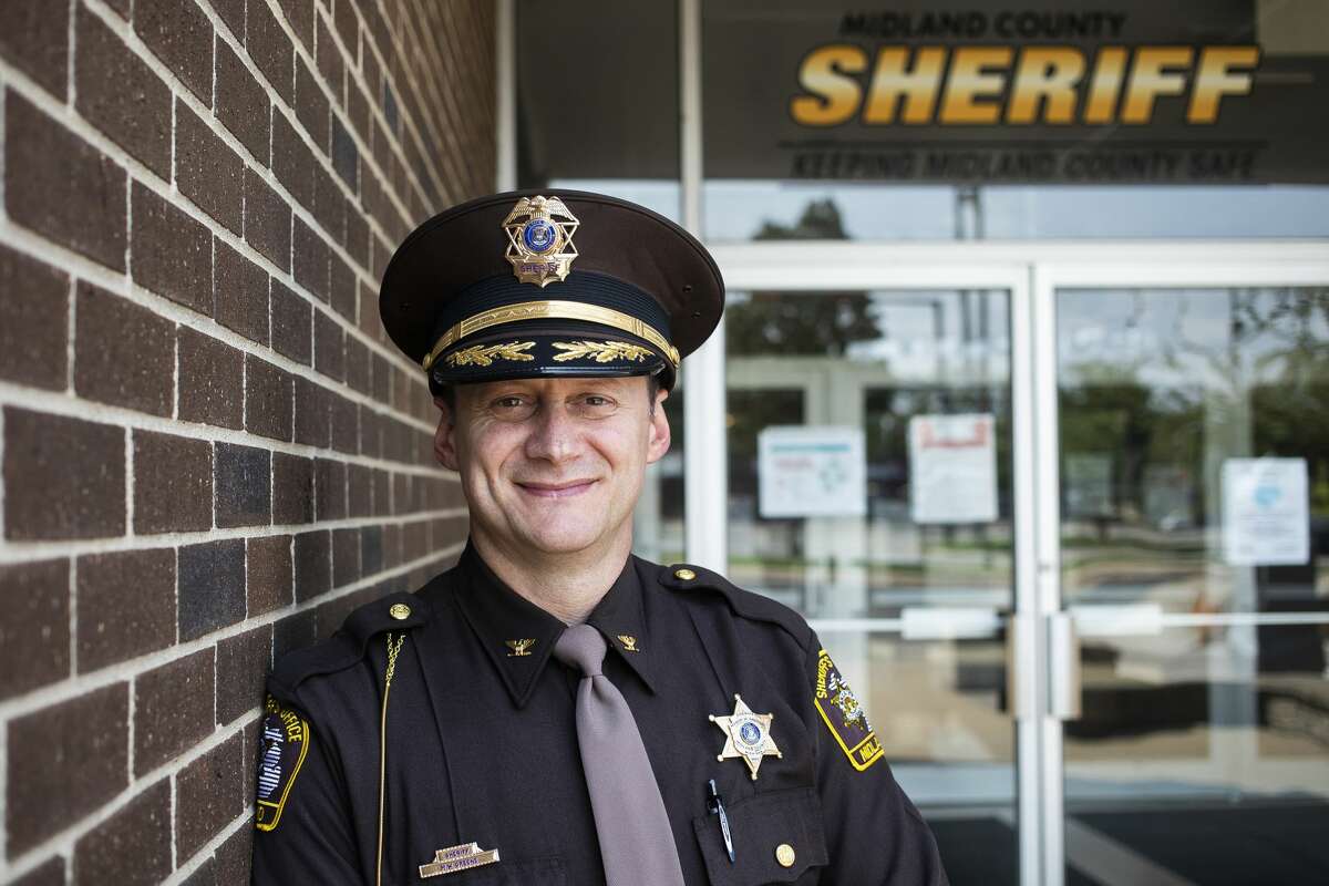 Midland County Sheriff Myron Greene poses for a portrait Tuesday, Sept. 14, 2021 at the Law Enforcement Center. (Katy Kildee/kkildee@mdn.net)