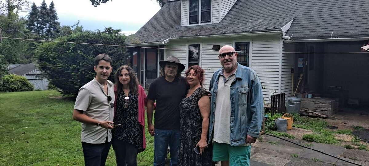 From left, Line Producer Matthieu Chazareix, Producer Valerie Smaldone, CEO of Hunt Hill Farm, Inc Alessandro Piovezahn, Chairperson at the New Milford Film Commission Valerie Lorimer, Director and Broadway veteran Mitchell Maxwell