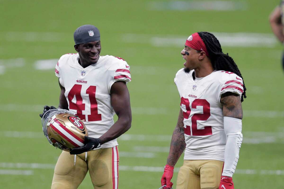 FILE - San Francisco 49ers cornerback Jason Verrett (22) walks off