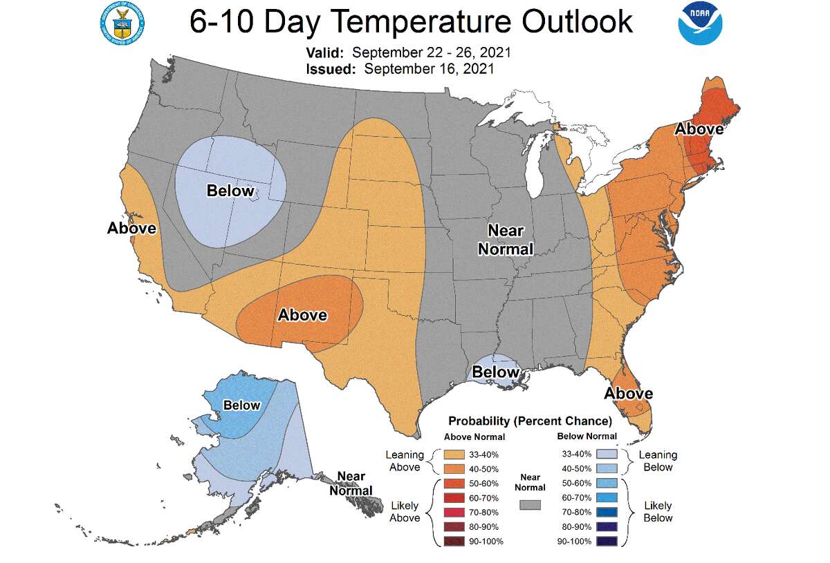 The National Weather Service Temperature forecast for next week.