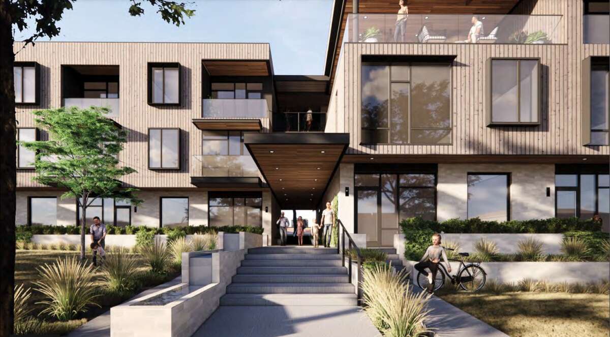 The initial design of the apartment complex proposed by Ridgemont Properties.
