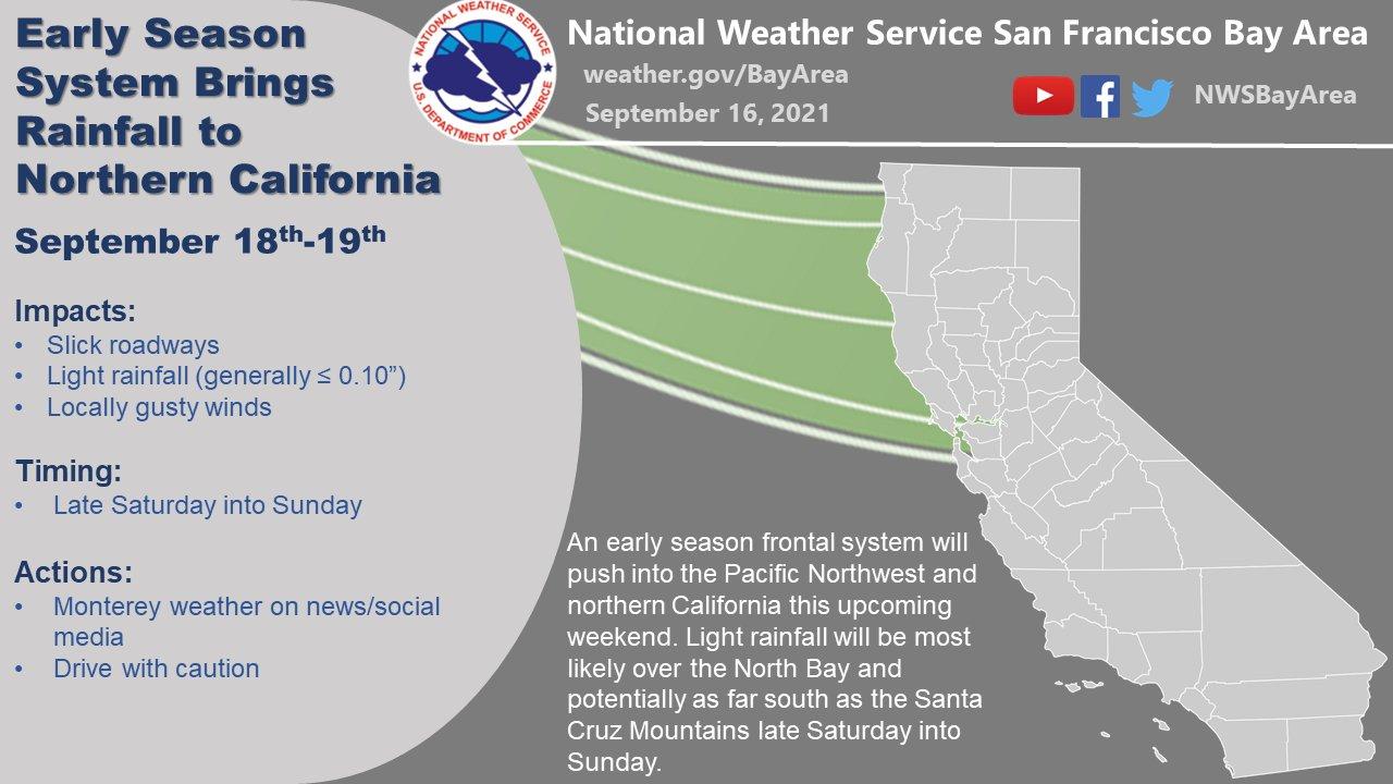 Bay Area may see a full September s worth of rain by this weekend