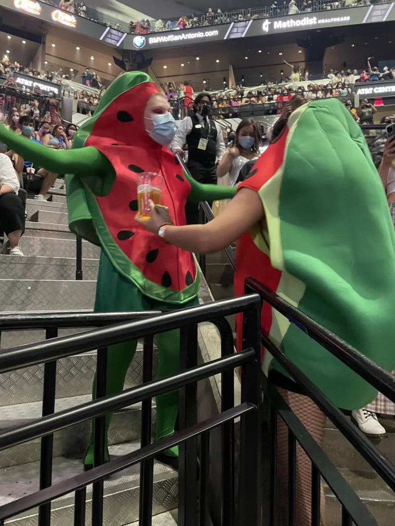 Moment of happiness': Harry Styles fans dressed as watermelons have chance encounter at AT&T Center