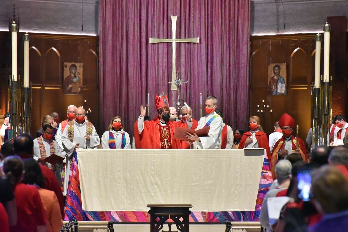 Reverend Megan Rohrer at a ceremony in San Francisco.
