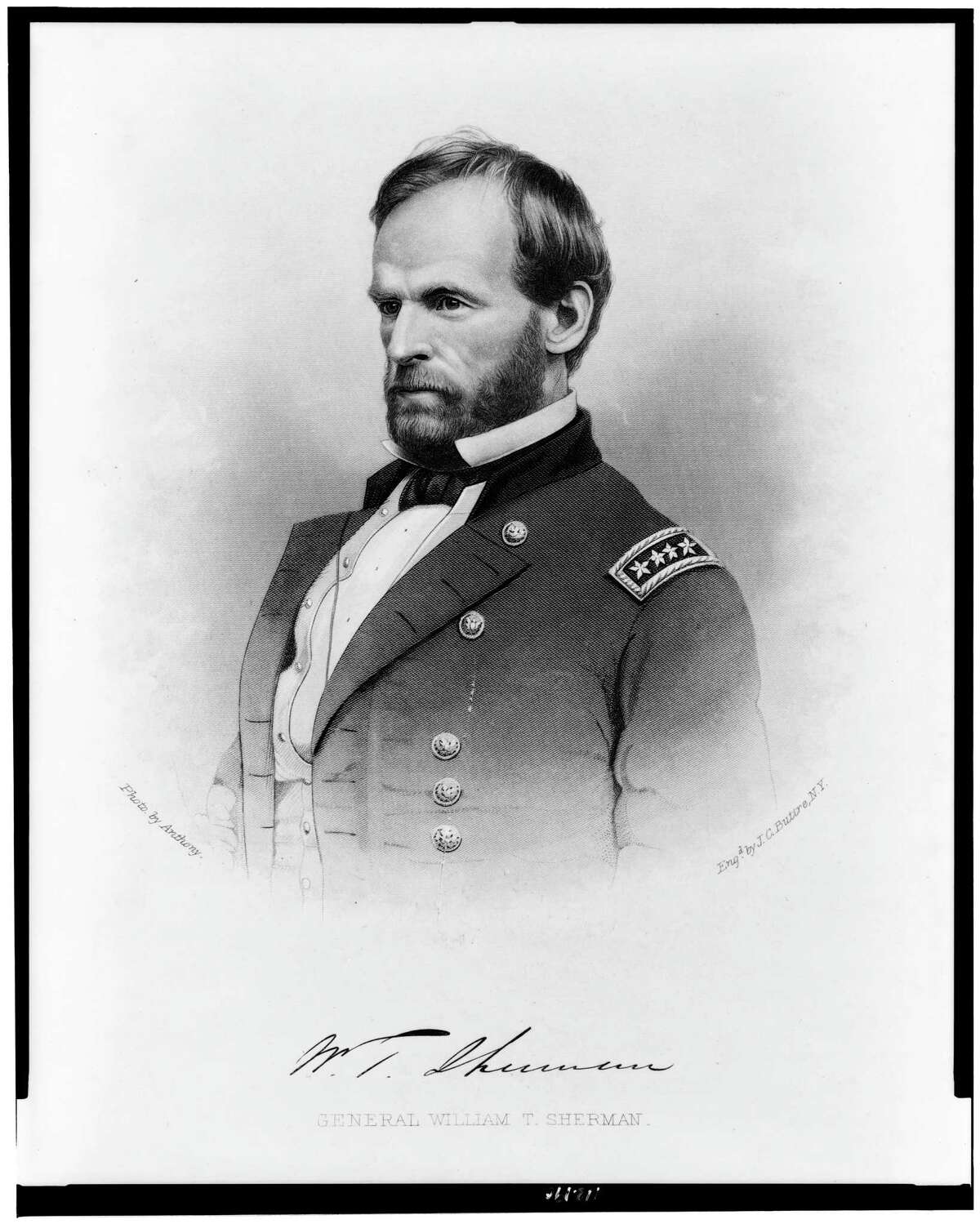 General William Sherman, head-and-shoulders portrait, engraving by J.C. Buttre.